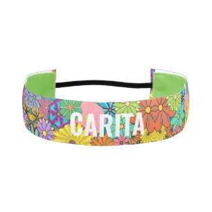 60s Flower Pattern Non-Slip Headband