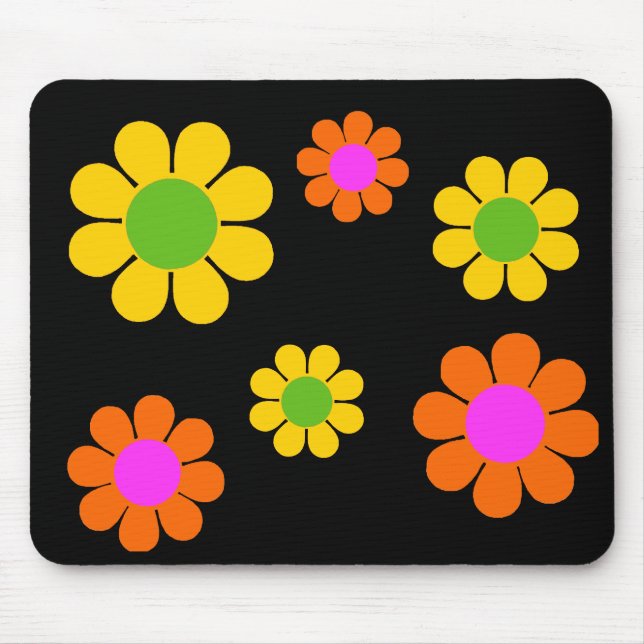 60s Flower Power Mouse Pad (Front)