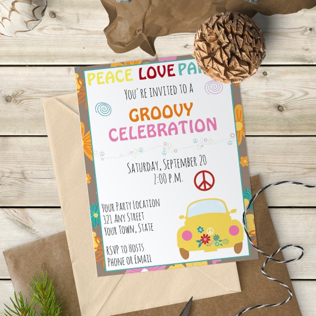 60's Hippie Party Invitation (Creator Uploaded)