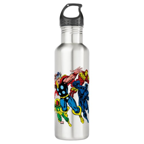 60s Marvel Avengers Graphic Stainless Steel Water Bottle