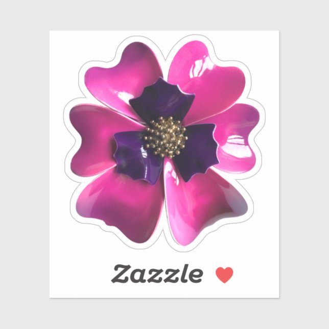 60s MOD Hippie Orchid  Flower Spring Wedding Sticker (Sheet)