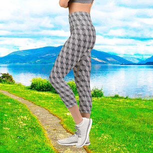 60s Mono Patterned Capri Leggings