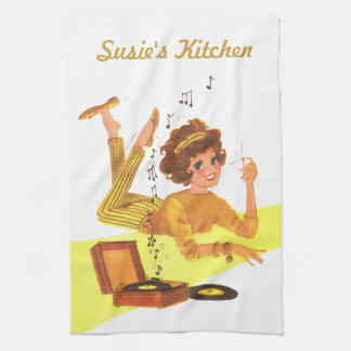60's Music Girl Kitchen Towel