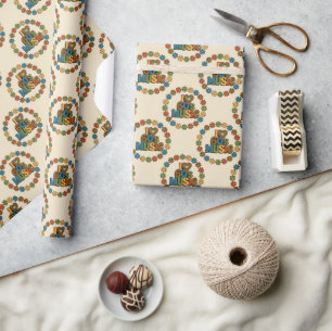 60s Music in Retro Color on Soft Sand Wrapping Pap Paper