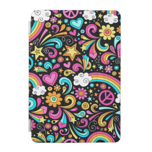 60's Peace and Love Hippie Hearts iPad Cover