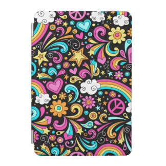 60's Peace and Love Hippie Hearts iPad Cover