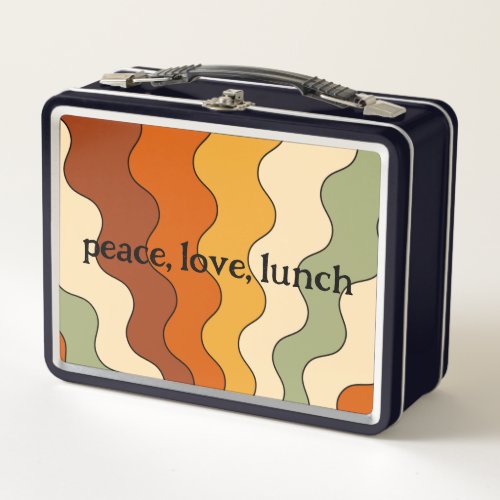 60s Peace Hippie Hippy Metal Lunch Box