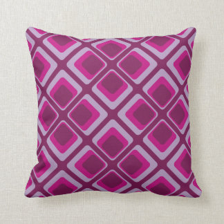 60's pink and purple squares throw pillow