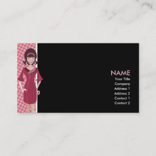 60s retro chick business card