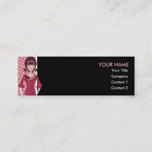 60s retro chick mini business card
