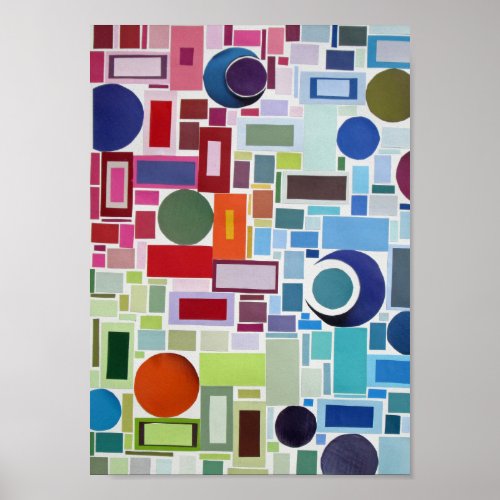 60s Retro Disco Color Chart Collage Abstract
