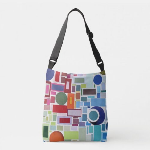 60s Retro Disco Color Chart Collage Abstract Crossbody Bag