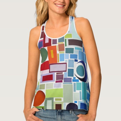 60s Retro Disco Color Chart Mosaic Abstract Tank Top