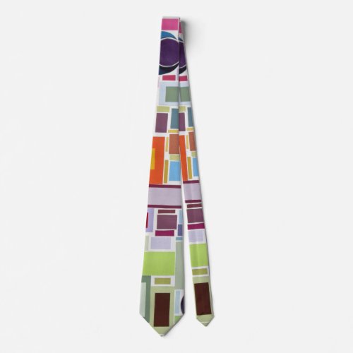 60s Retro Disco Color Collage Mosaic Abstract Neck Tie