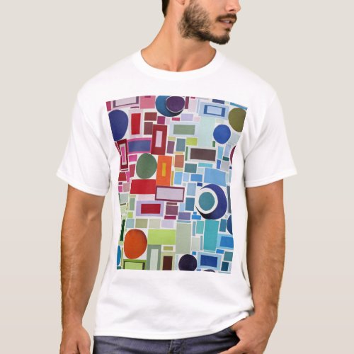 60s Retro Geometric Psychedelic Collage T_Shirt
