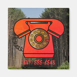 60s Retro nature phone number Magnet