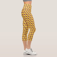 60s Retro Patterned Capri Leggings
