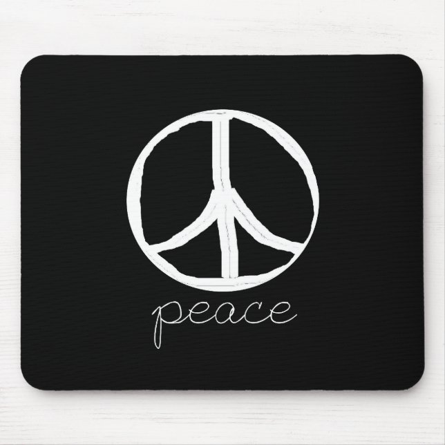 60s Retro Peace Sign Mouse Pad (Front)
