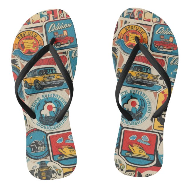 60s retro style flip flops (Footbed)