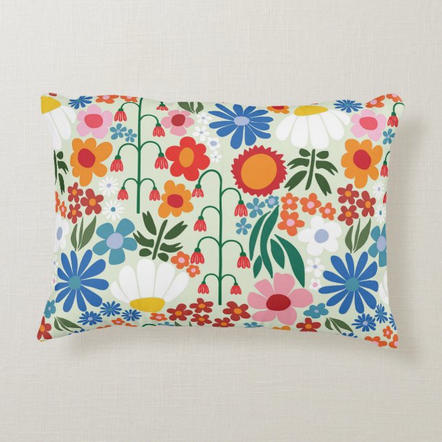 60s Retro Summer Accent Pillow (Back)