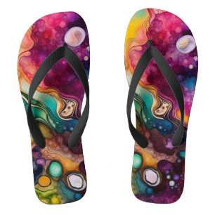 60s Retro Tye Die 70s Hippy Flip Flops