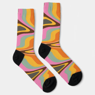 60s Retro Tye Die 70s Hippy Socks