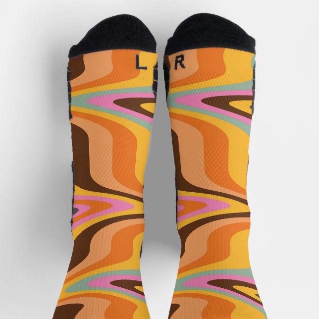 60s Retro Tye Die 70s Hippy Socks (Top)