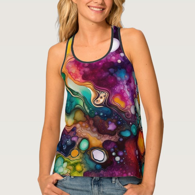 60s Retro Tye Die 70s Hippy Tank Top (Front)