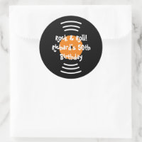 60s Rock & Roll theme Birthday party stickers