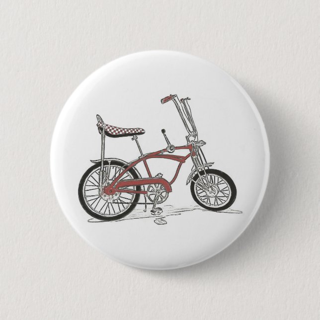 60's Schwinn Stingray Apple Krate Muscle Bike Pinback Button (Front)