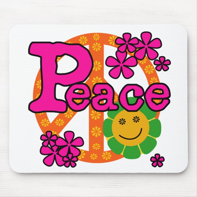 60s Style Peace Mouse Pad (Front)
