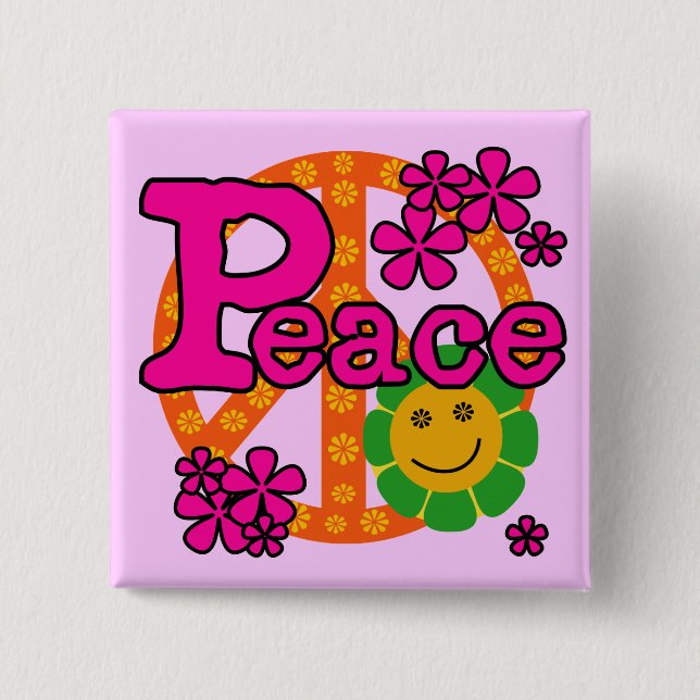 60s Style Peace T-shirts and Gifts Pinback Button (Front)