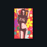 60s theme flower child retro pop art canvas print<br><div class="desc">A cool themed retro pop art print featuring a 60s / 70s theme with a flower child against a flowery colourful brightly coloured background.  Perfect for your vintage retro decor or hippy  psychedelic style room.</div>
