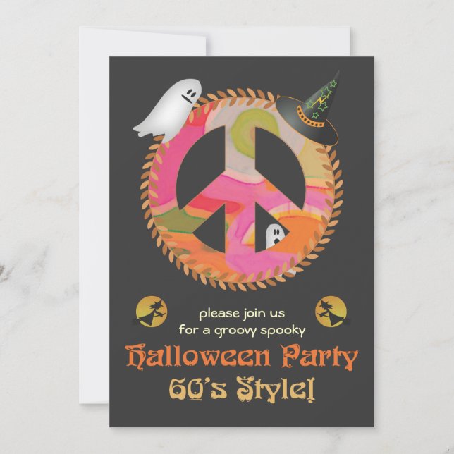 60's Theme Halloween Party Invitation (Front)