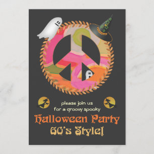 60's Theme Halloween Party Invitation