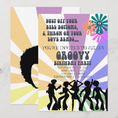 60's Themed Birthday Invitation