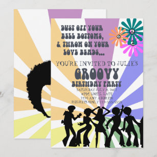 60s Theme Party Invitations Zazzle