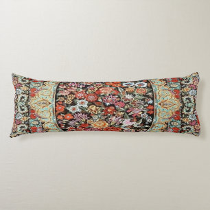 60s Vintage Persian Turkish Floral Flower Kilim Body Pillow