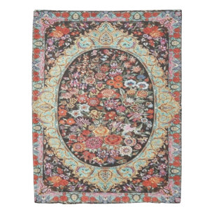 60s Vintage Persian Turkish Floral Flower Pattern Duvet Cover