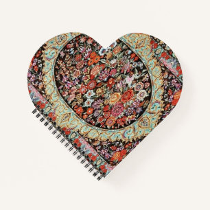 60s Vintage Persian Turkish Floral Flower Pattern Notebook