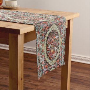 60s Vintage Persian Turkish Floral Flower Pattern  Short Table Runner