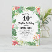 60th 50th 40th 30th Birthday Party Tropical Invite (Standing Front)
