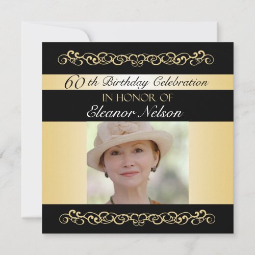 60th_69th Birthday Party Invitations With Photo