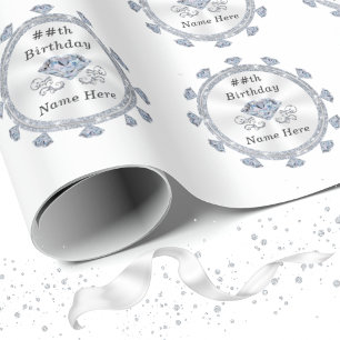 60th, 75th, 100th Diamond Wrapping Paper, Roll Wrapping Paper