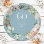 60th 75th Diamond Anniversary Roses Floral Paper Plates<br><div class="desc">Featuring a delicate watercolor floral garland,  this pretty botanical 60th or 75th wedding anniversary paper plate can be personalized with your special diamond or platinum anniversary details in elegant text. Designed by Thisisnotme©</div>