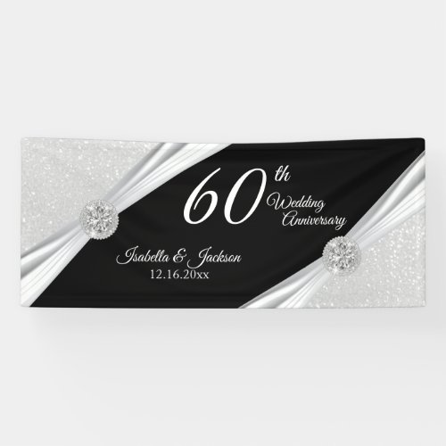 60th  75th Diamond Glitter Anniversary  Banner