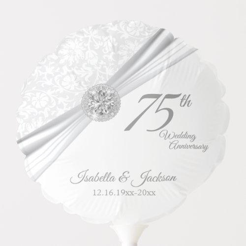 60th  75th Diamond Wedding Anniversary Balloon