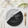60th / 75th Diamond Wedding Anniversary on Balck Paper Plates
