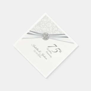 60th / 75th Diamond Wedding Anniversary Paper Napkins