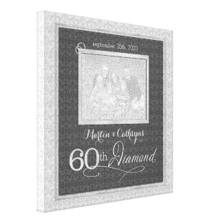60th Anniversary - 11x11 Personalized Photo Canvas Print